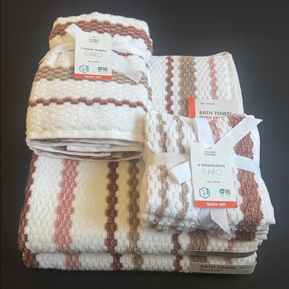 💥8pc CARO HOME Quick Dry 100% Cotton Bath Towel Set - FALLKIRK